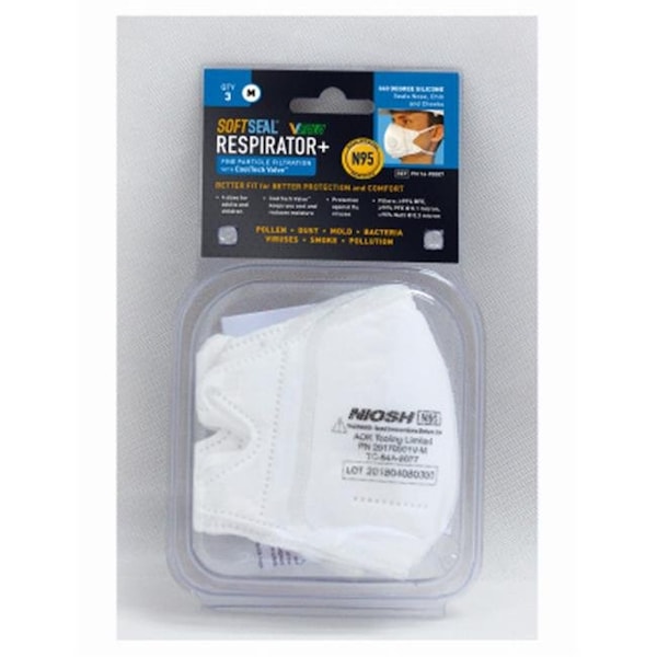 Ddme DDME 240767 N95 Softseal Valved Mask - Medium; Pack of 3 240767 - main